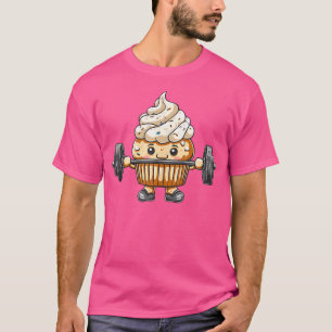T-shirt Cupcake Poids Barbell Workout Peser