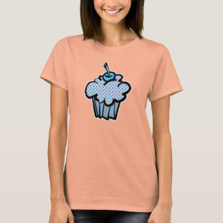T-shirt cupcake pois bleu et violet