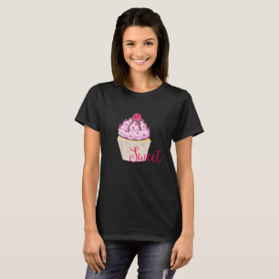 T-shirt Cupcake sucré avec framboise sur le dessus