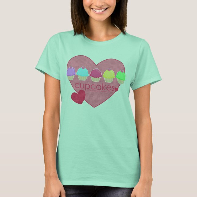 T-shirt cupcakes heart v.01 (Devant)
