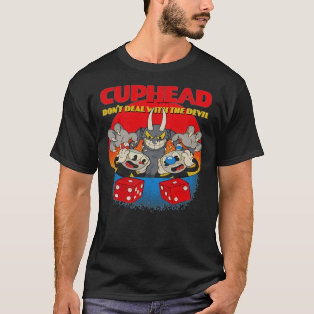 T-shirt Cuphead Mugman N'A Pas À Faire Avec Le Diable Esse (Devant)