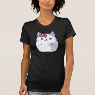 T-shirt Cupide chaton blanc Kitty avec botte rose