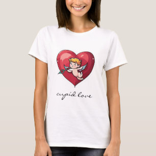 T-shirt Cupidon sur le coeur rouge