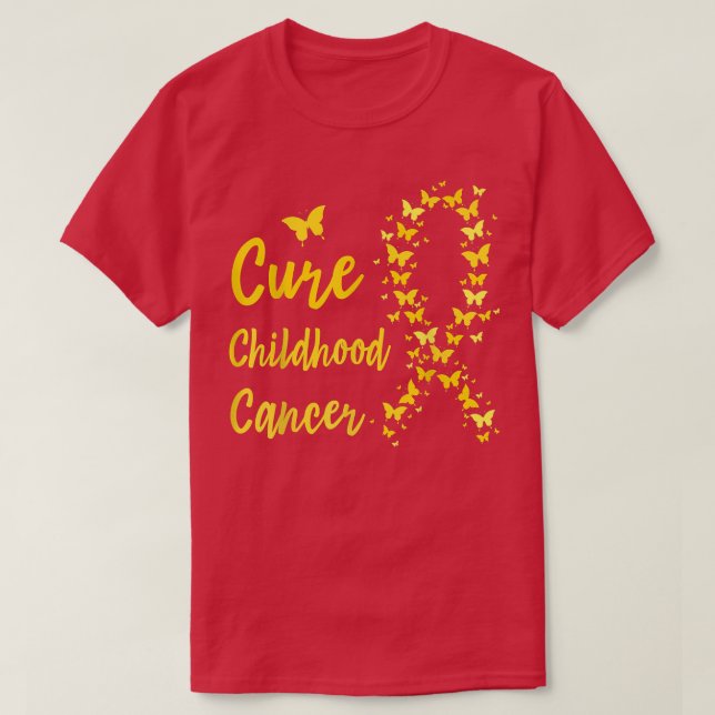 T-shirt Cure Chilhood Cancer Awareness Gold Ribbon Cute B (Design devant)