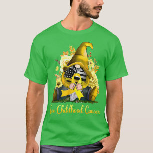 T-shirt Cure Enfance Cancer Awareness Gold Ribbon Gnome