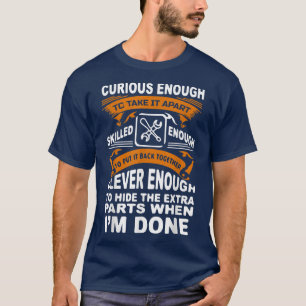 T-shirt Curieux, Compétent Et Intelligent - Funny Car Auto