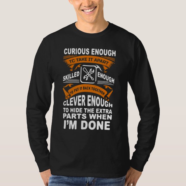 T-shirt Curieux Compétent Et Intelligent Funny Car Auto Ca (Devant)