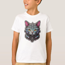 T-shirt Curieux Kitty dans un cyber-casque