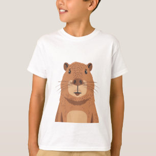 T-shirt Curieux portrait Capybara