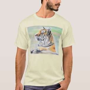 T-shirt Curieux tableau de tigre