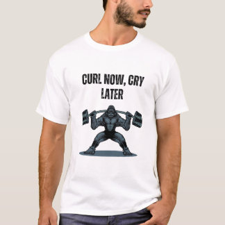 T-shirt « Curl Now, Cry Later » est un mantra ludique et m