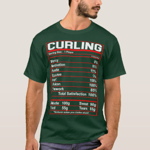 T-shirt Curling amusant Nutrition Facts Idée cadeau Femmes