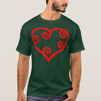 T-shirt Curling coeur rouge patterm