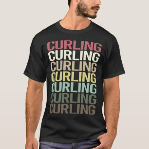 T-shirt Curling de texte coloré
