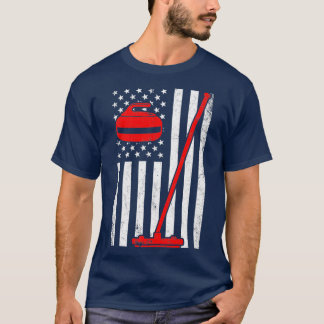 T-shirt Curling drapeau américain