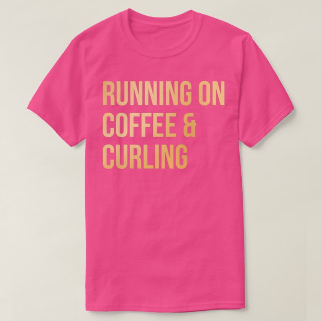 T-shirt Curling drôle dire en or (Design devant)