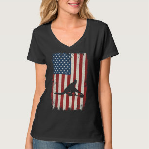 T-shirt Curling États-Unis Drapeau Curling Pierre Rock fem