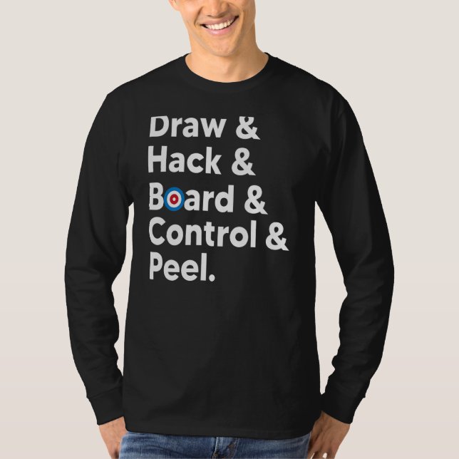 T-shirt Curling Mème Draw Hack Board Contrôle Peel Curling (Devant)