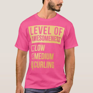 T-shirt Curling Niveau drôle de Curling en or