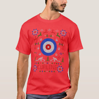 T-shirt Curling Noël moche fêté de Noël garçon