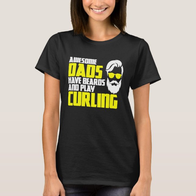 T-shirt Curling team father's day beard  curling player (Devant)