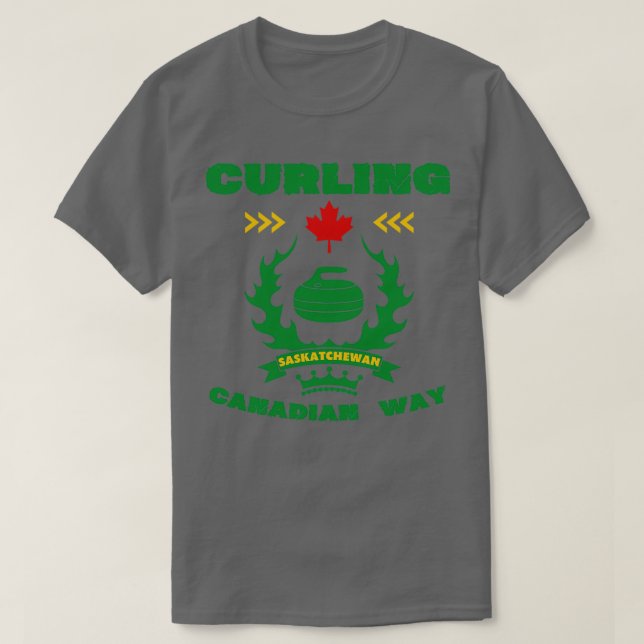 T-shirt Curling voie canadienne Saskatchewan (Design devant)