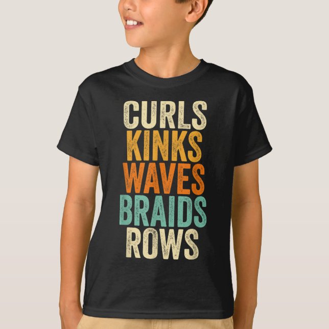 T-shirt Curls Kinks Vagues Braids Lignes (Devant)