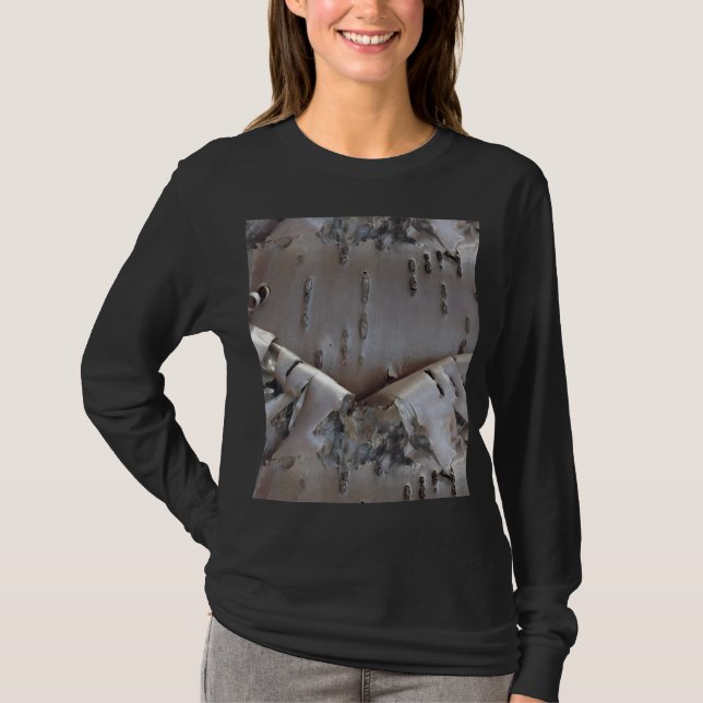T-shirt Curly Birch Bark Tree Rustic (Devant)