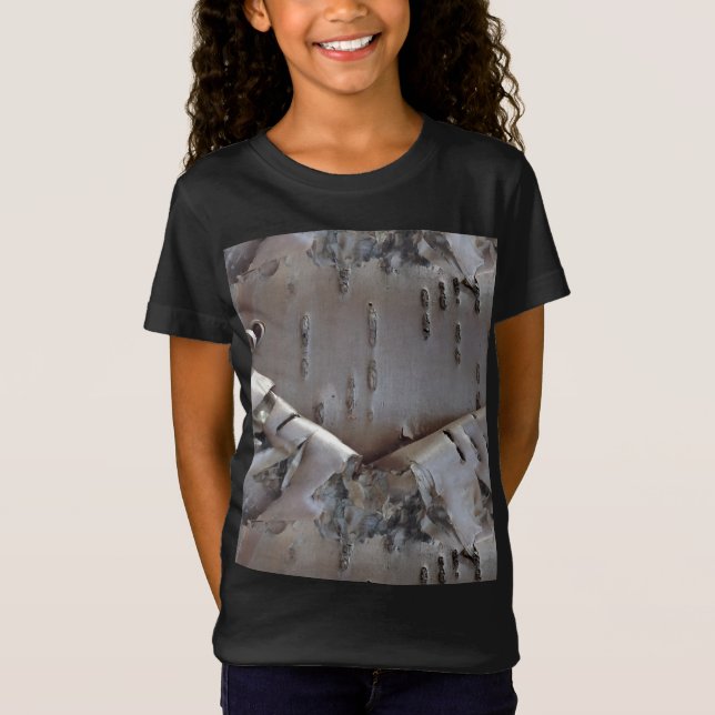 T-Shirt Curly Birch Bark Tree Rustic (Devant)