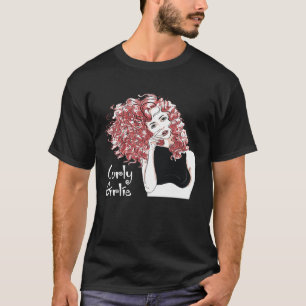 T-shirt Curly Girl mignonne cheveux bouclés naturel rousse