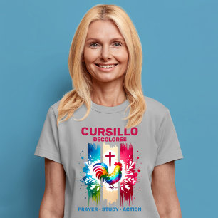 T-shirt Cursillo DeColores Rooster & Cross Brush Strokes