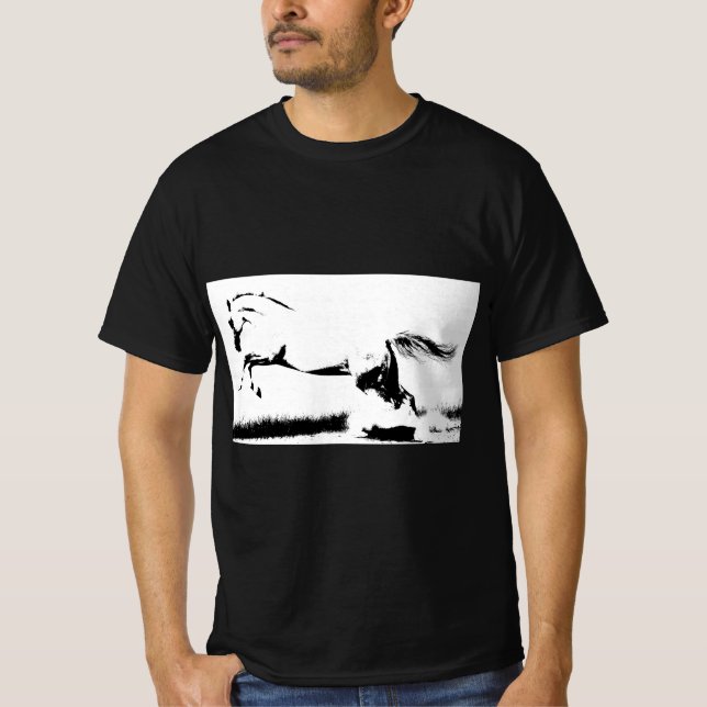 T-shirt Curvet Horse Pop Art Modèle Mens Moderne tendance (Devant)