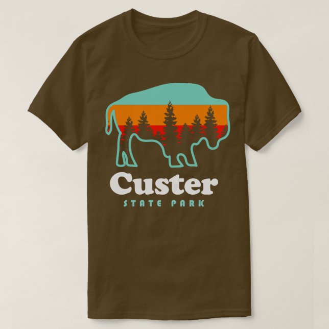 T-shirt Custer State Park Bison South Dakota Camping (Design devant)