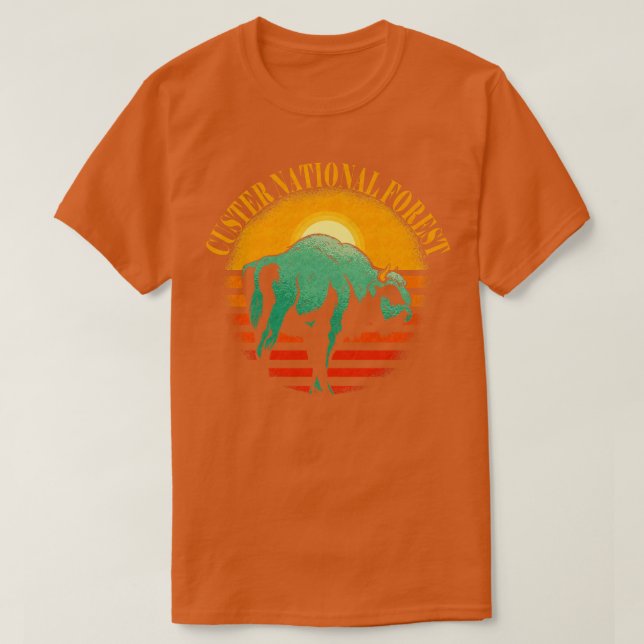 T-shirt Custer US National Forest Montana South Dakota (Design devant)