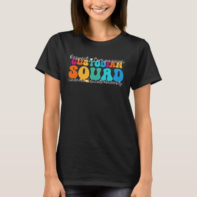 T-shirt Custodian Squad Appreciation Week Back to School (Devant)