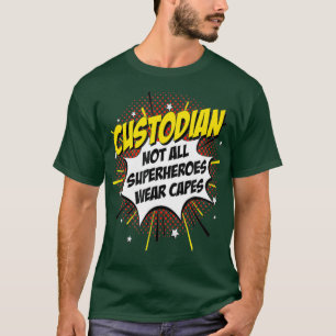 T-shirt Custodian Superhero Comic Superpower Cadeau