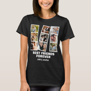 T-shirt Custom 9 Collage photo et nom Meilleur ami pour to