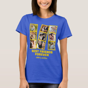 T-shirt Custom 9 Collage photo et nom Meilleur ami pour to