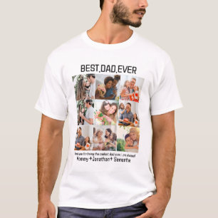 T-shirt Custom Best Papa Ever Fête des pères 9 Photo Colla