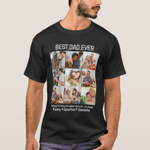 T-shirt Custom Best Papa Ever Fête des pères 9 Photo Colla