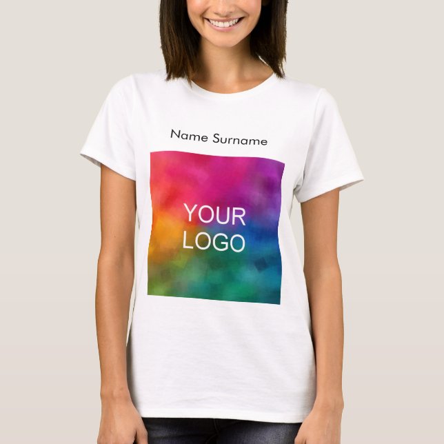 T-shirt Custom Business Votre Logo Ici Femmes Employées (Devant)
