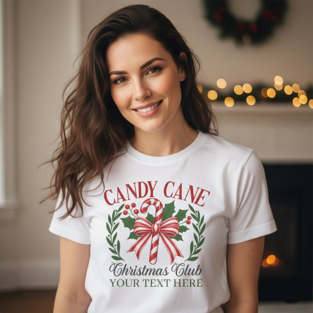 T-shirt Custom Candy Cane Christmas Club Holiday Wreath (Créateur téléchargé)