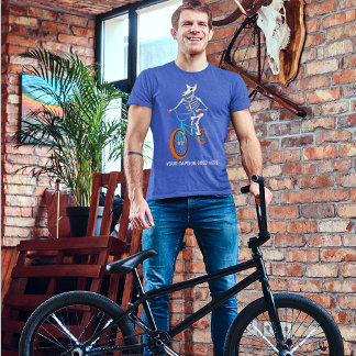 T-shirt Custom Caption Skeleton on a BMX Bike Graphic