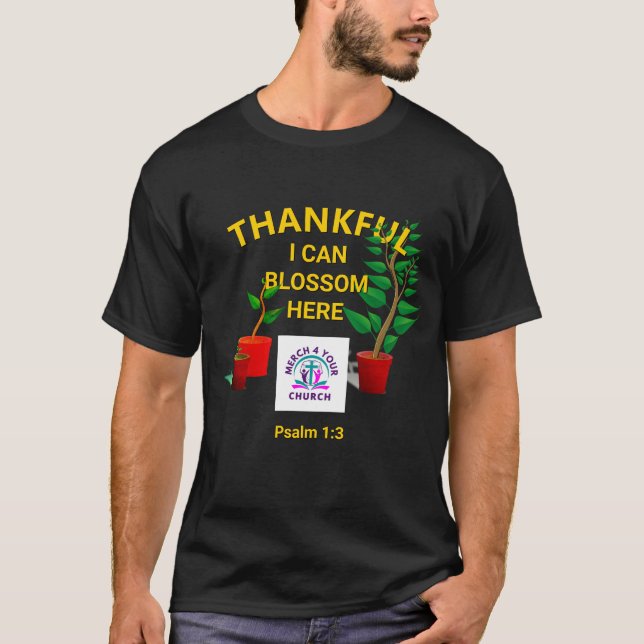 T-shirt Custom Church Merchandise Blossom Plante LOGO Homm (Devant)