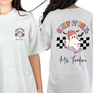 T-shirt Custom Cret It Real Skateboard Ghost Halloween