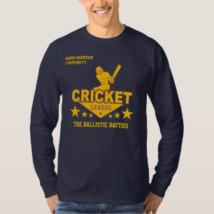 T-shirt Custom Cricket Club League Nom du sport