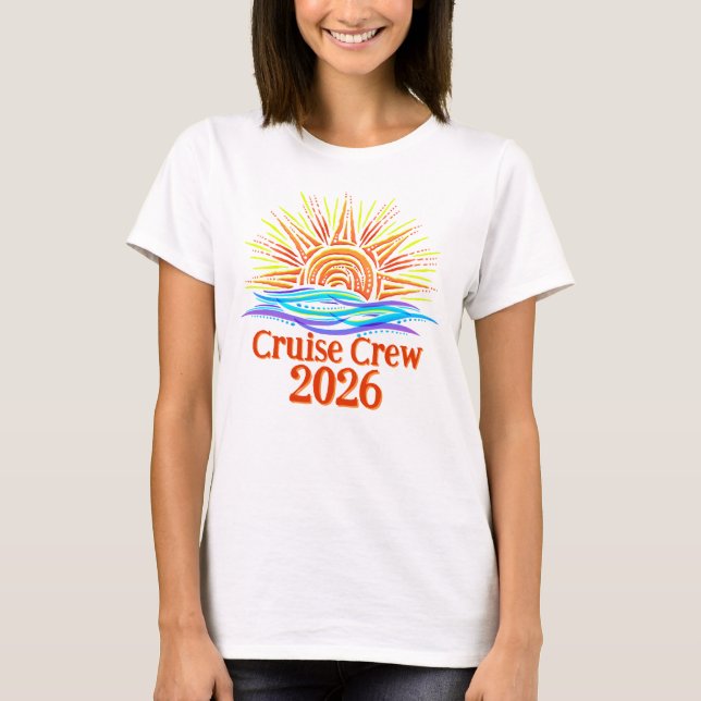 T-shirt Custom Cruise Crew Sun and Waves (Devant)