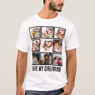 T-shirt Custom Cute J'aime ma petite amie 9 Photo collage