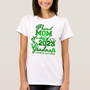 T-shirt Custom Dark Green Fier Maman Classe 2023 Graduate