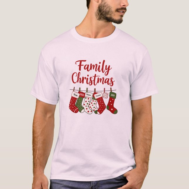 T-shirt Custom Family Christmas 2025 - Ajouter Votre Nom (Devant)